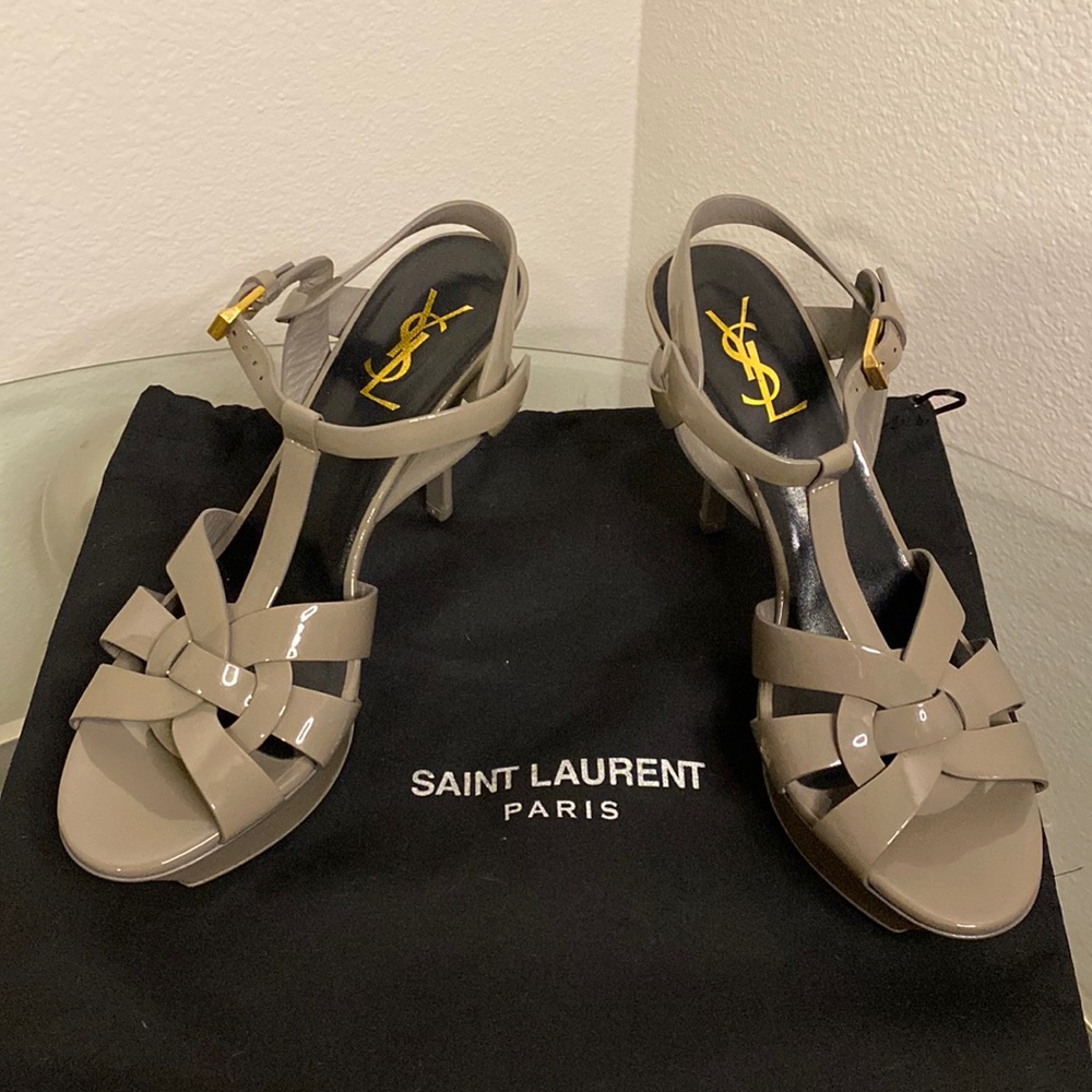 Saint Laurent leather platform sandals